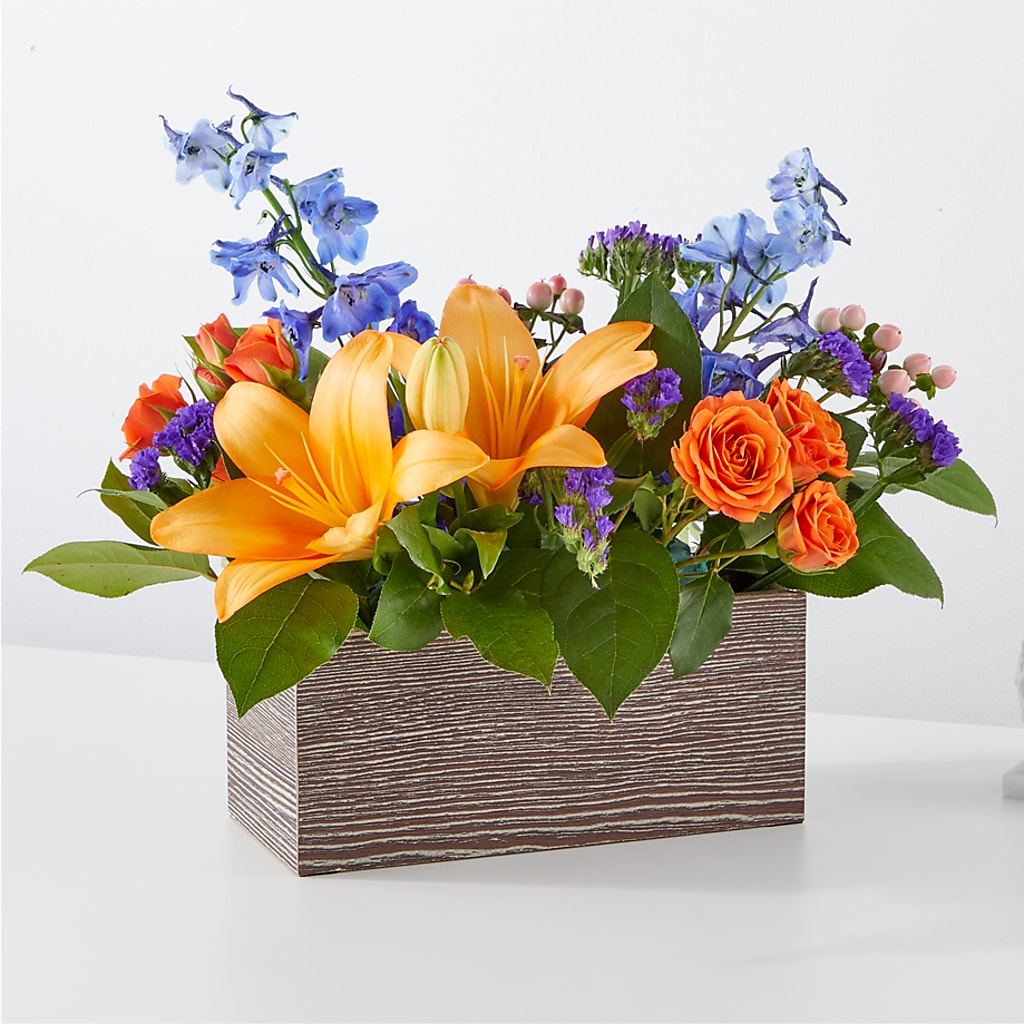 Radiant Citrus Box Bouquet – Guilles Flowers Santa Clara, San Jose CA
