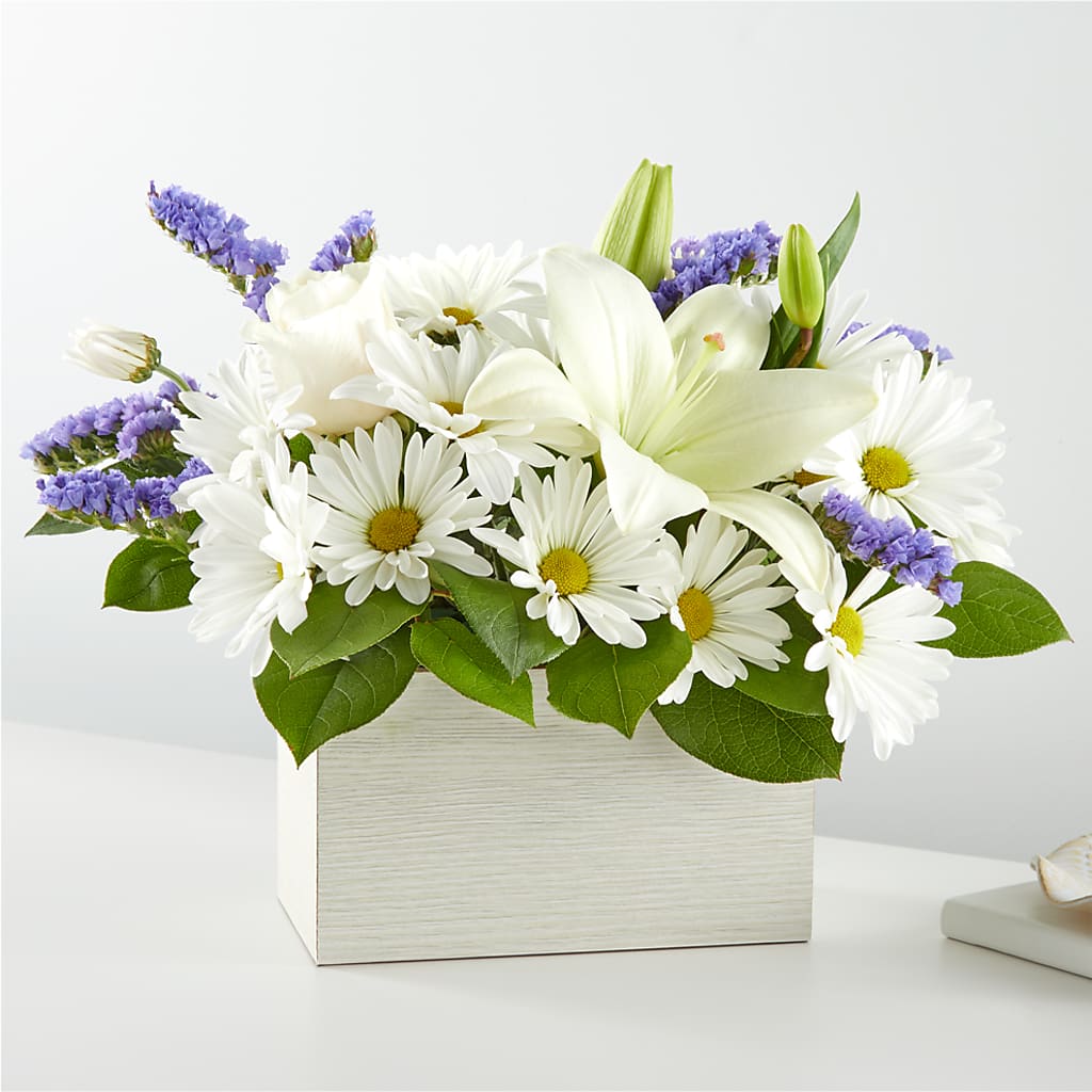 Beyond Blue Box Bouquet – Guilles Flowers Santa Clara, San Jose CA