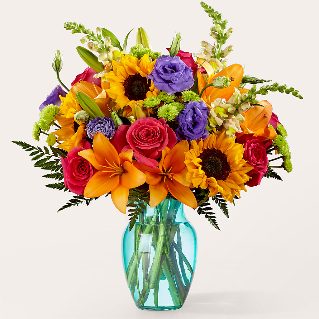 Double Rainbow Bouquet – Guilles Flowers Santa Clara, San Jose CA