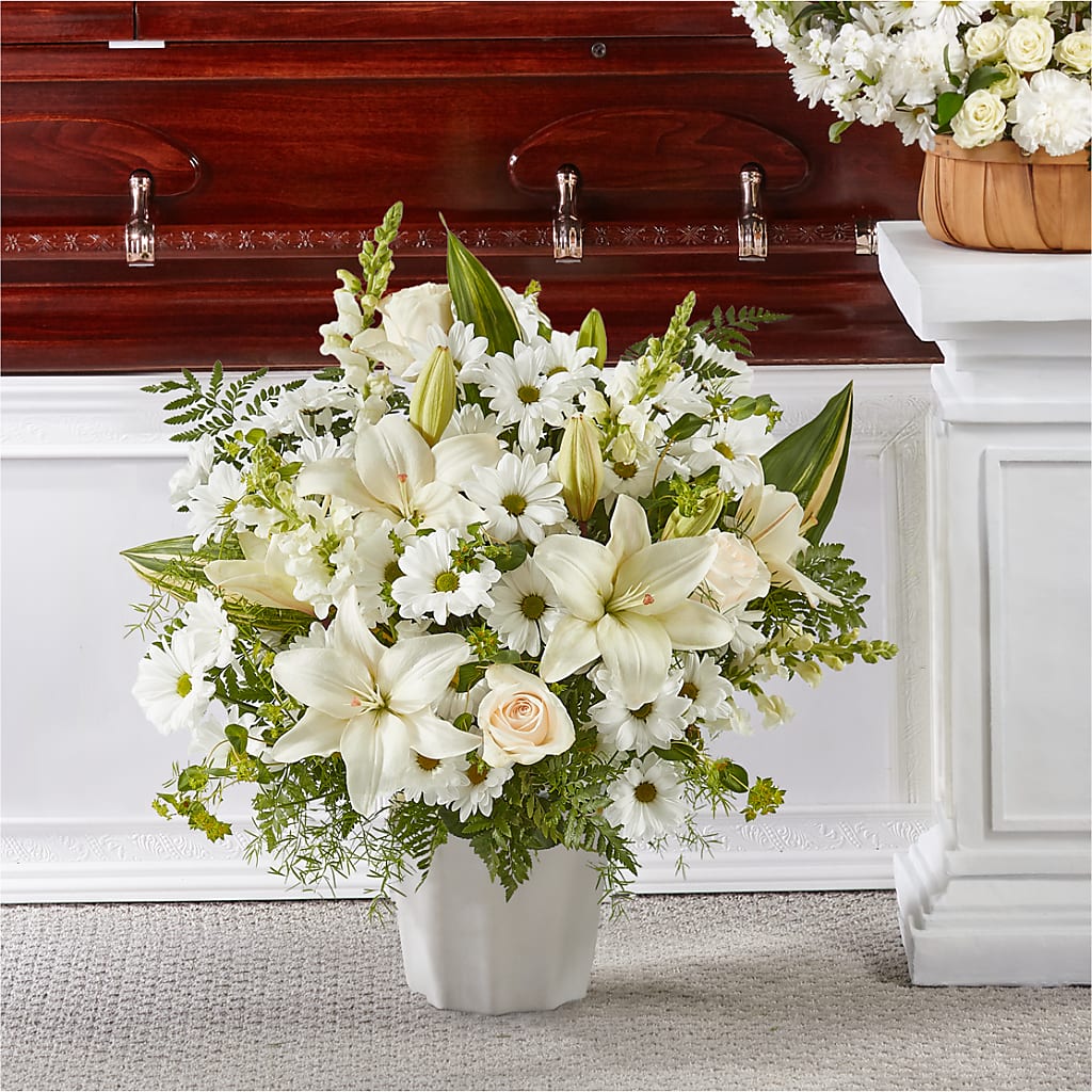Thoughts of Tranquility Floor Basket – Guilles Flowers Santa Clara, San Jose CA
