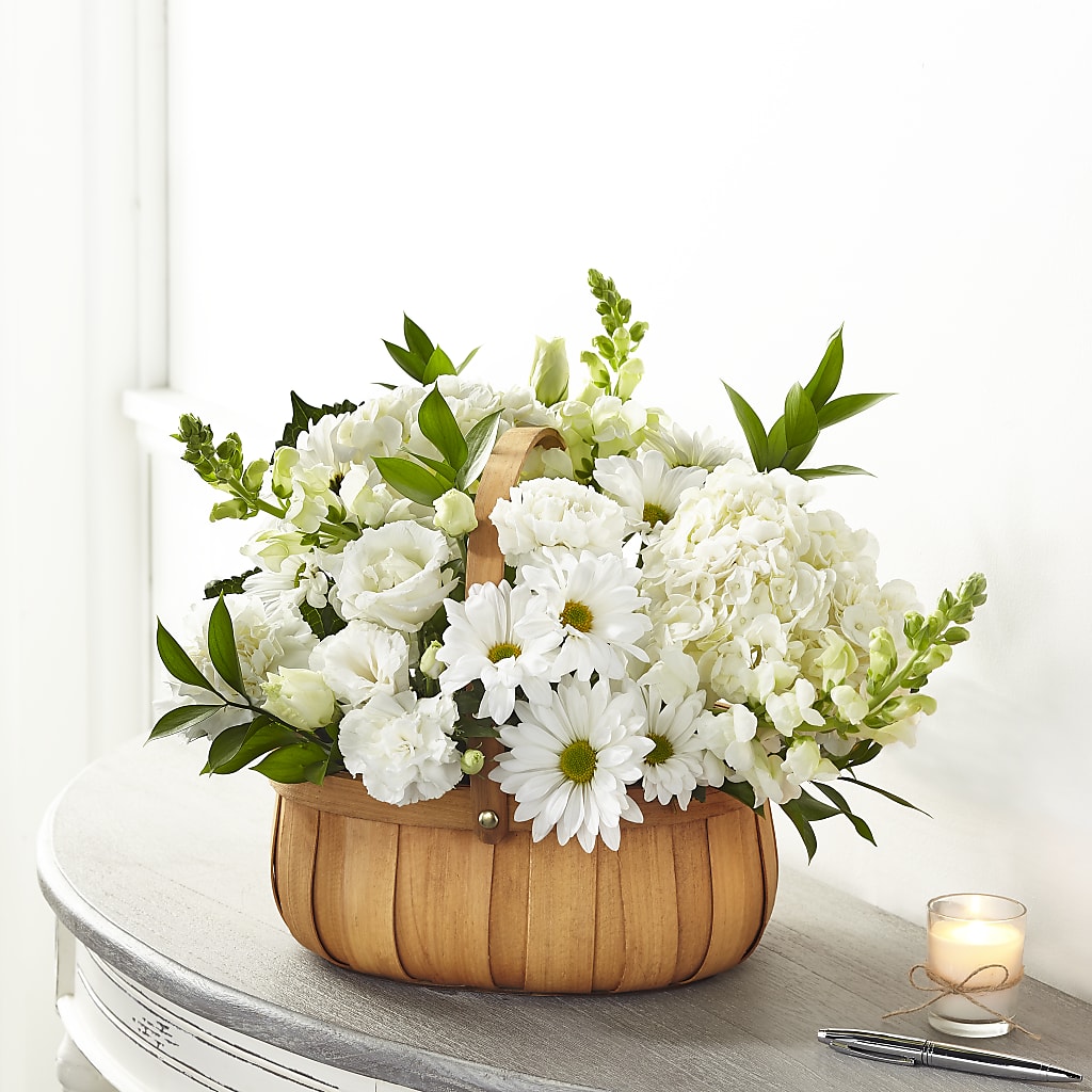 Pure Ivory Basket – Guilles Flowers Santa Clara, San Jose CA
