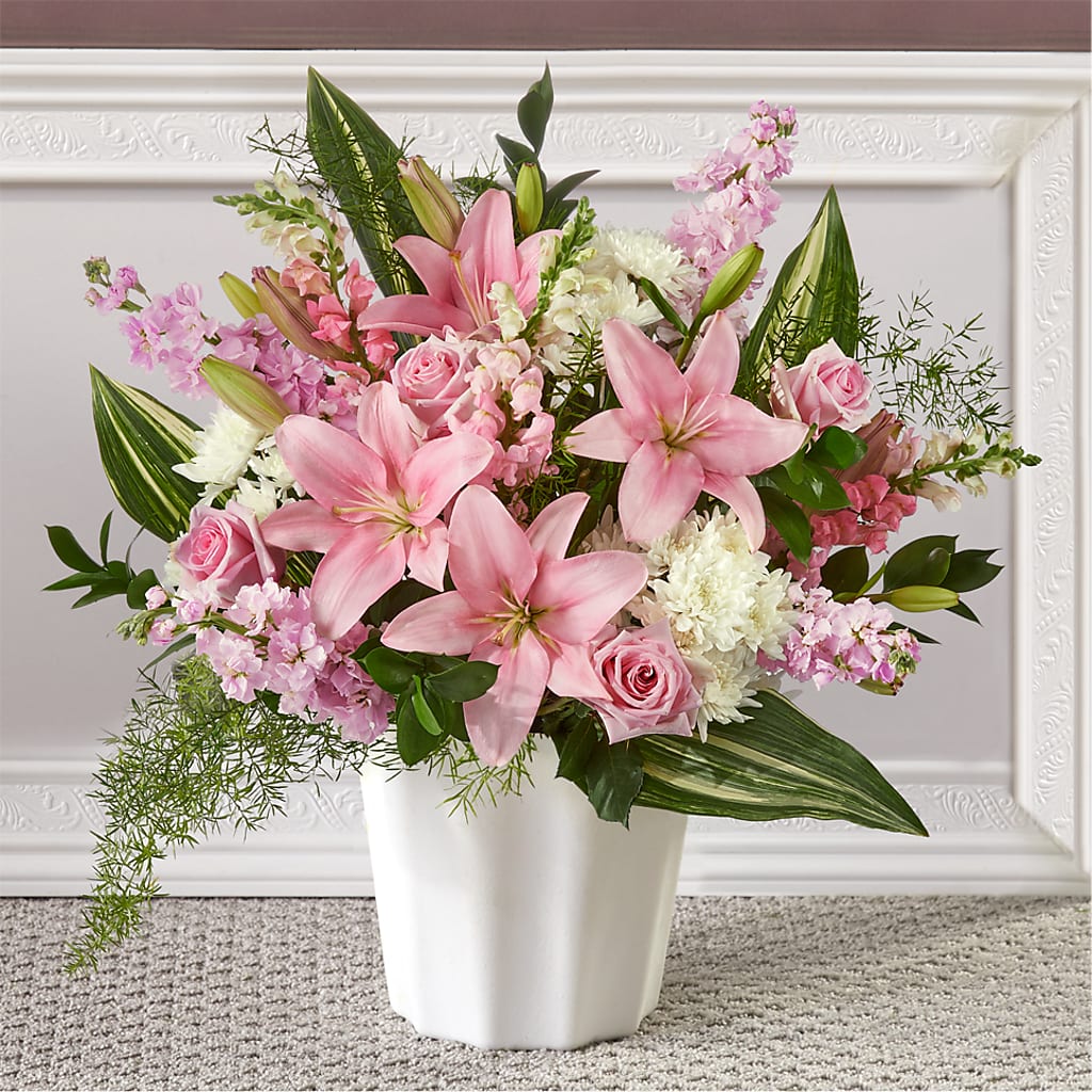 Simply Serene Floor Basket – Guilles Flowers Santa Clara, San Jose CA