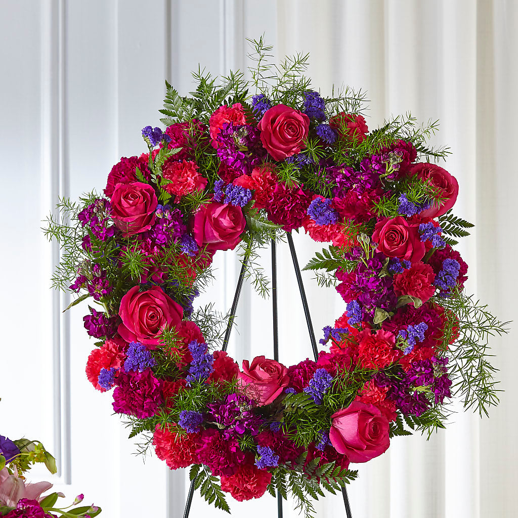 Calming Colors Wreath – Guilles Flowers Santa Clara, San Jose CA