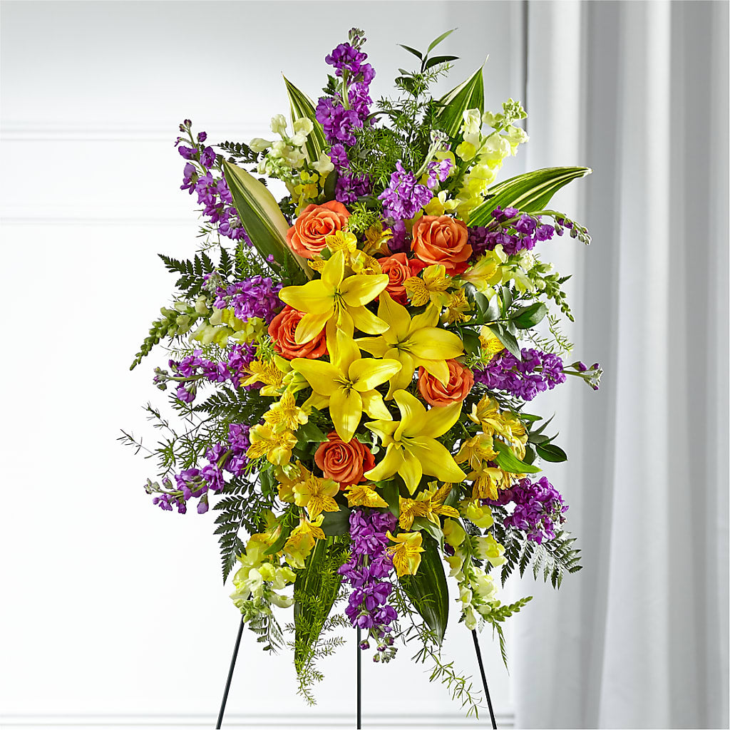 Thoughtful Prayers Standing Spray – Guilles Flowers Santa Clara, San Jose CA
