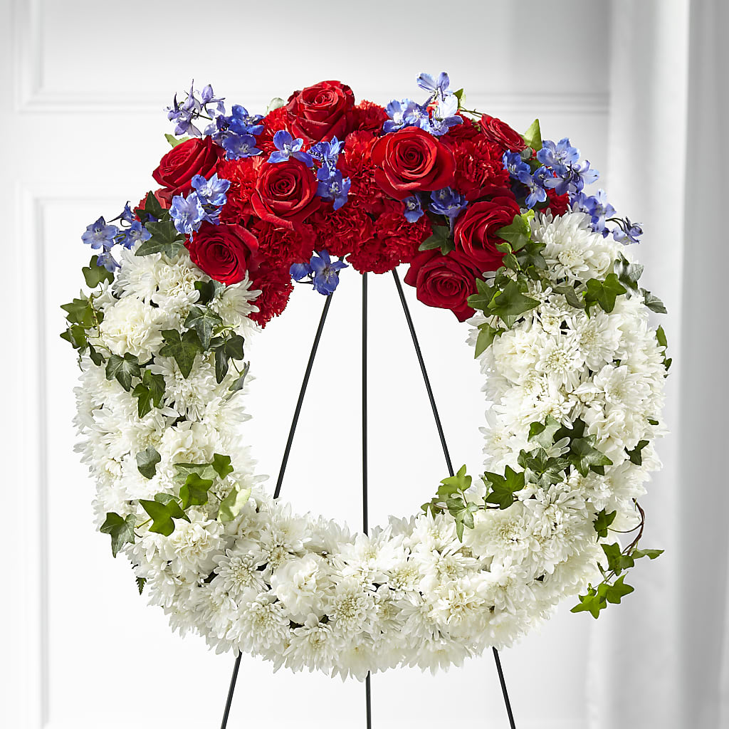 Patriotic Passion Wreath – Guilles Flowers Santa Clara, San Jose CA