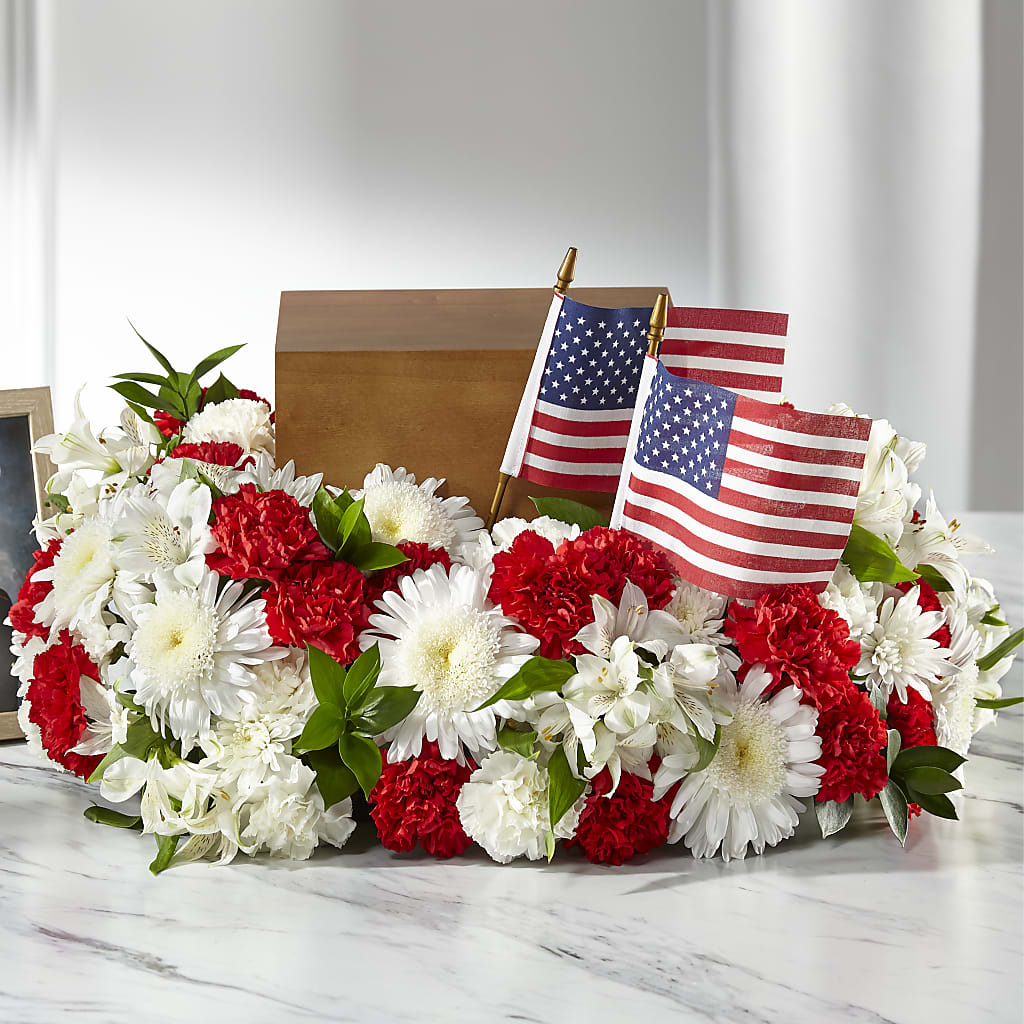 Spirit of Patriotism Cremation Adornment – Guilles Flowers Santa Clara, San Jose CA