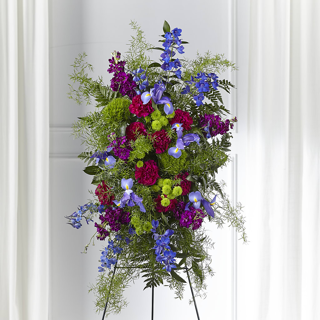 Heavenly Skies Standing Spray – Guilles Flowers Santa Clara, San Jose CA
