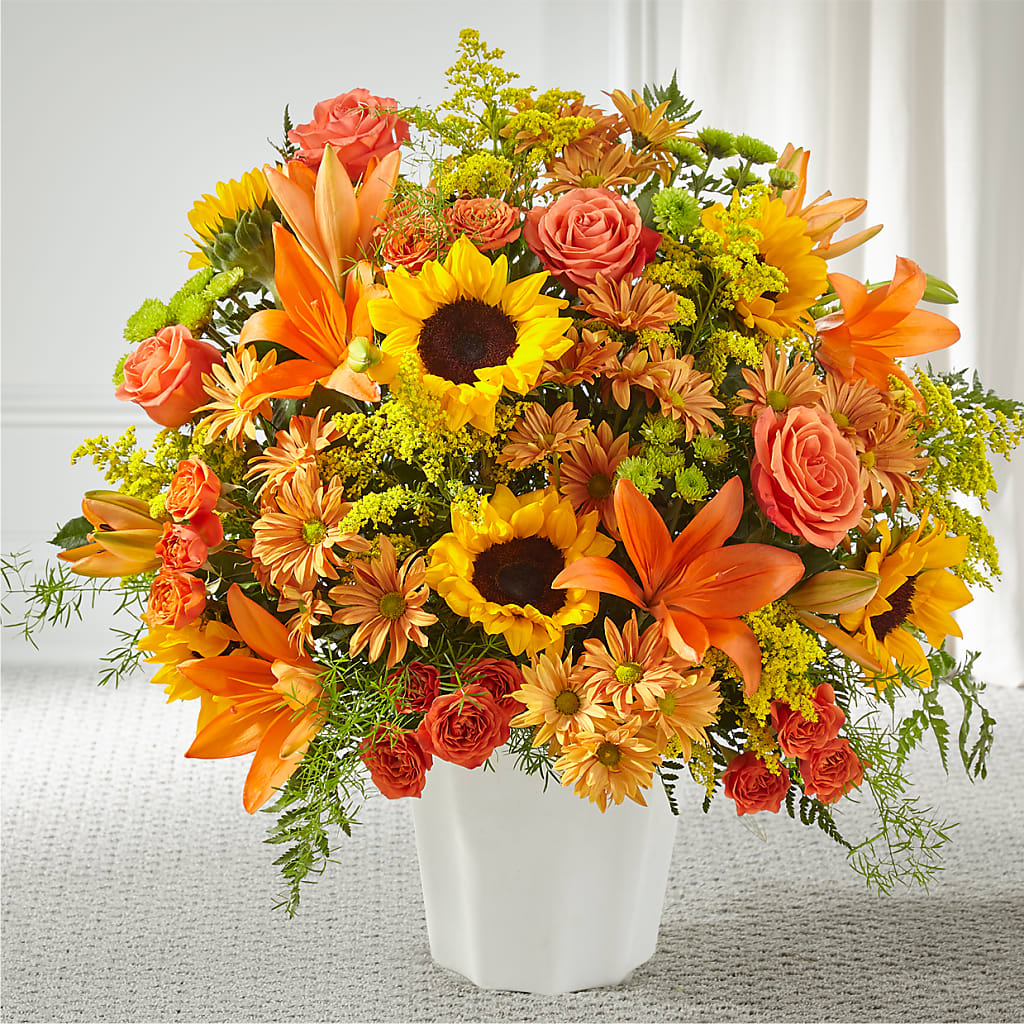 Harvest Thoughts Floor Basket – Guilles Flowers Santa Clara, San Jose CA