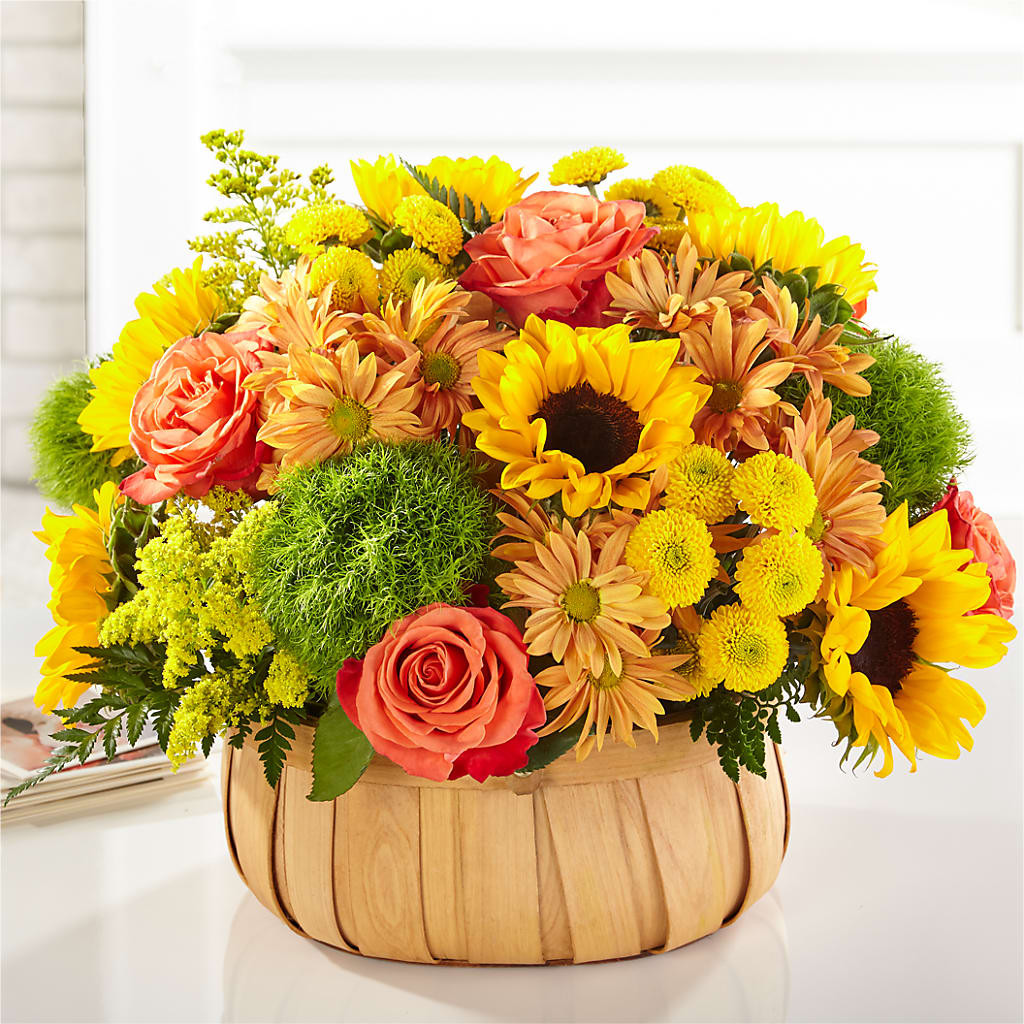 Harvest Sunflower Basket – Guilles Flowers Santa Clara, San Jose CA