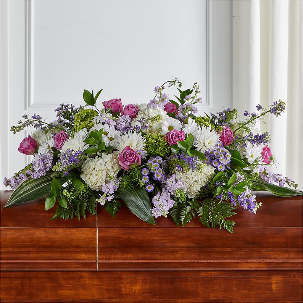 Meadows of Serenity Casket Spray – Guilles Flowers Santa Clara, San Jose CA