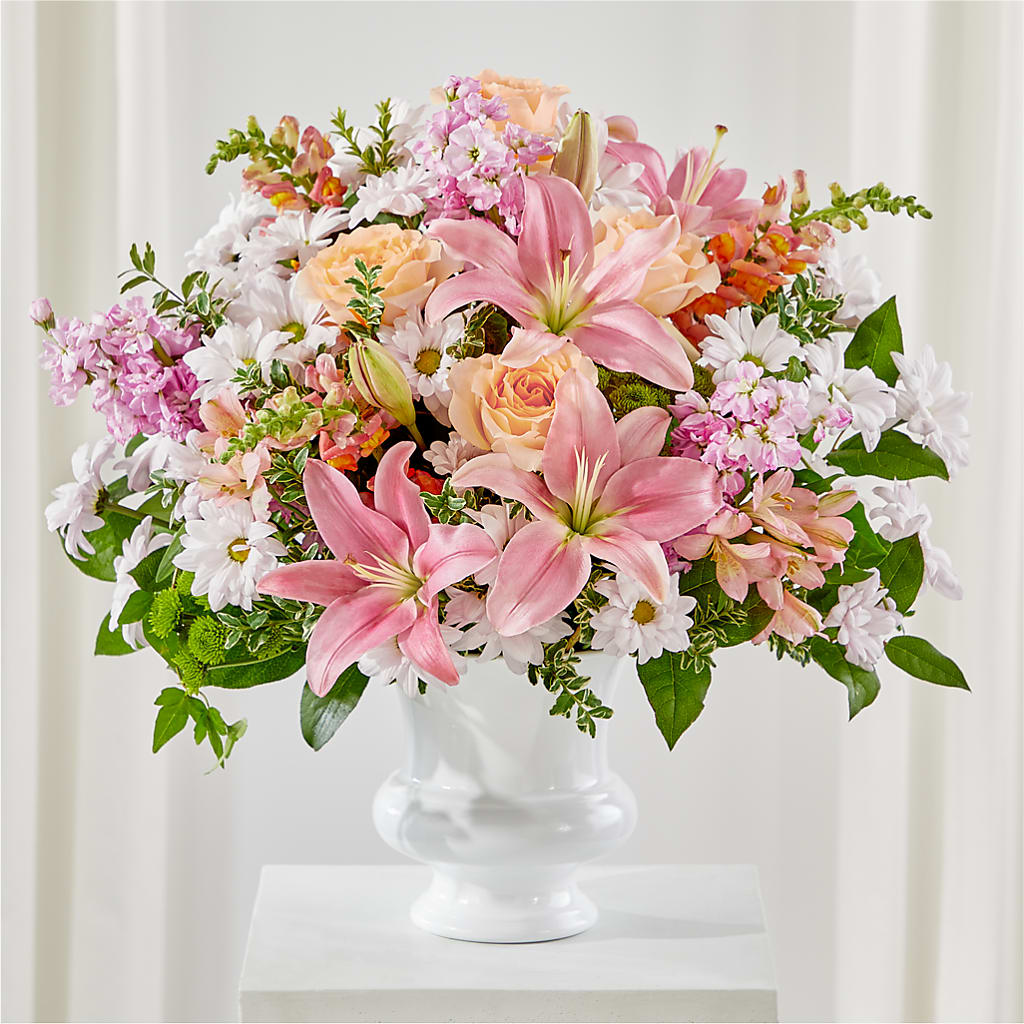 Heartfelt Gesture Urn Arrangement – Guilles Flowers Santa Clara, San Jose CA