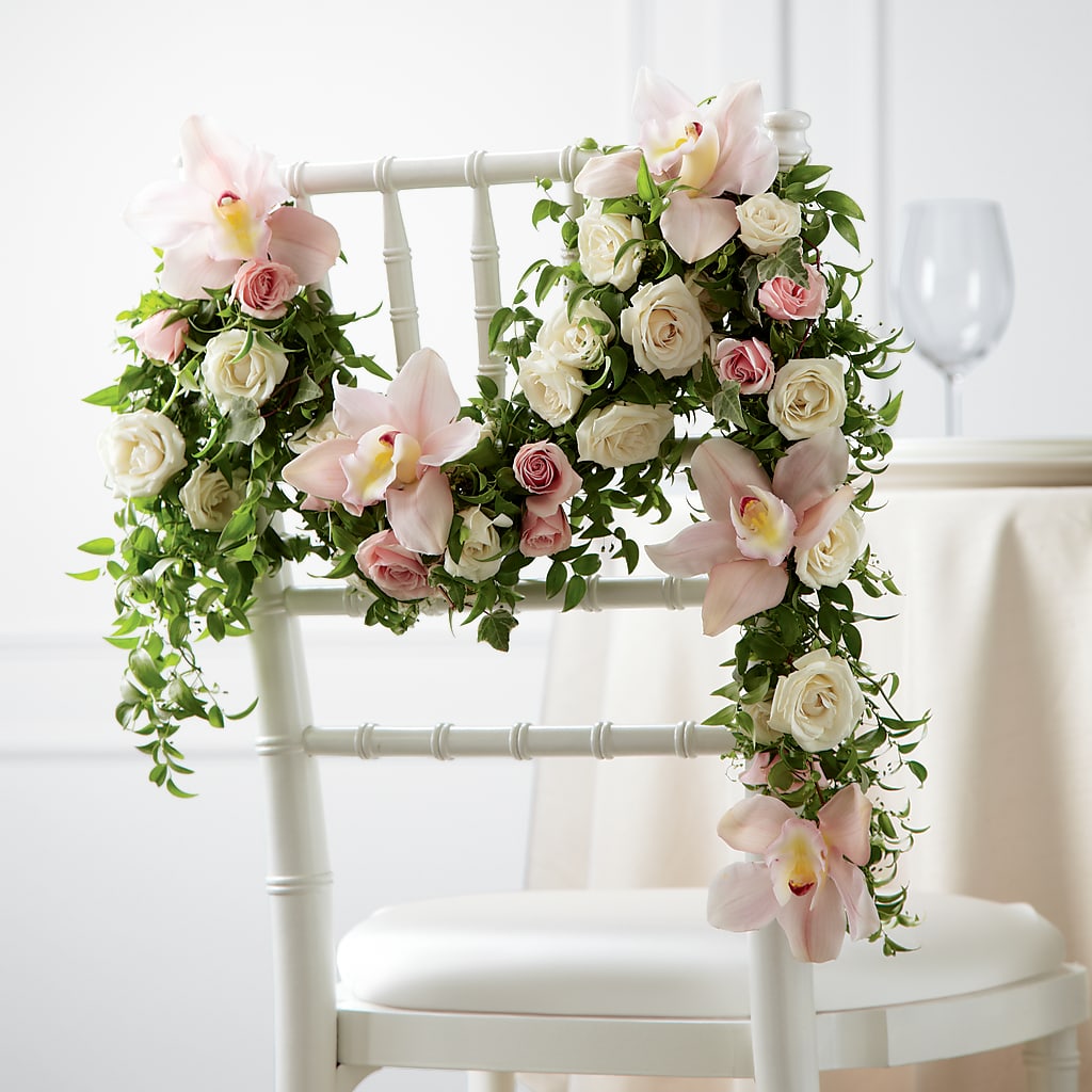 Orchid Rose Chair Décor – Guilles Flowers Santa Clara, San Jose CA