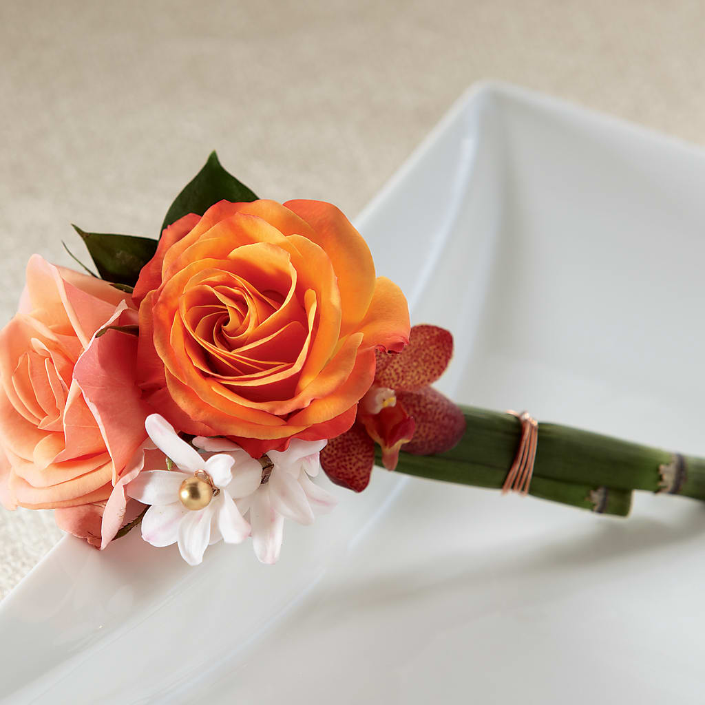 Sunset Dream Boutonniere – Guilles Flowers Santa Clara, San Jose CA