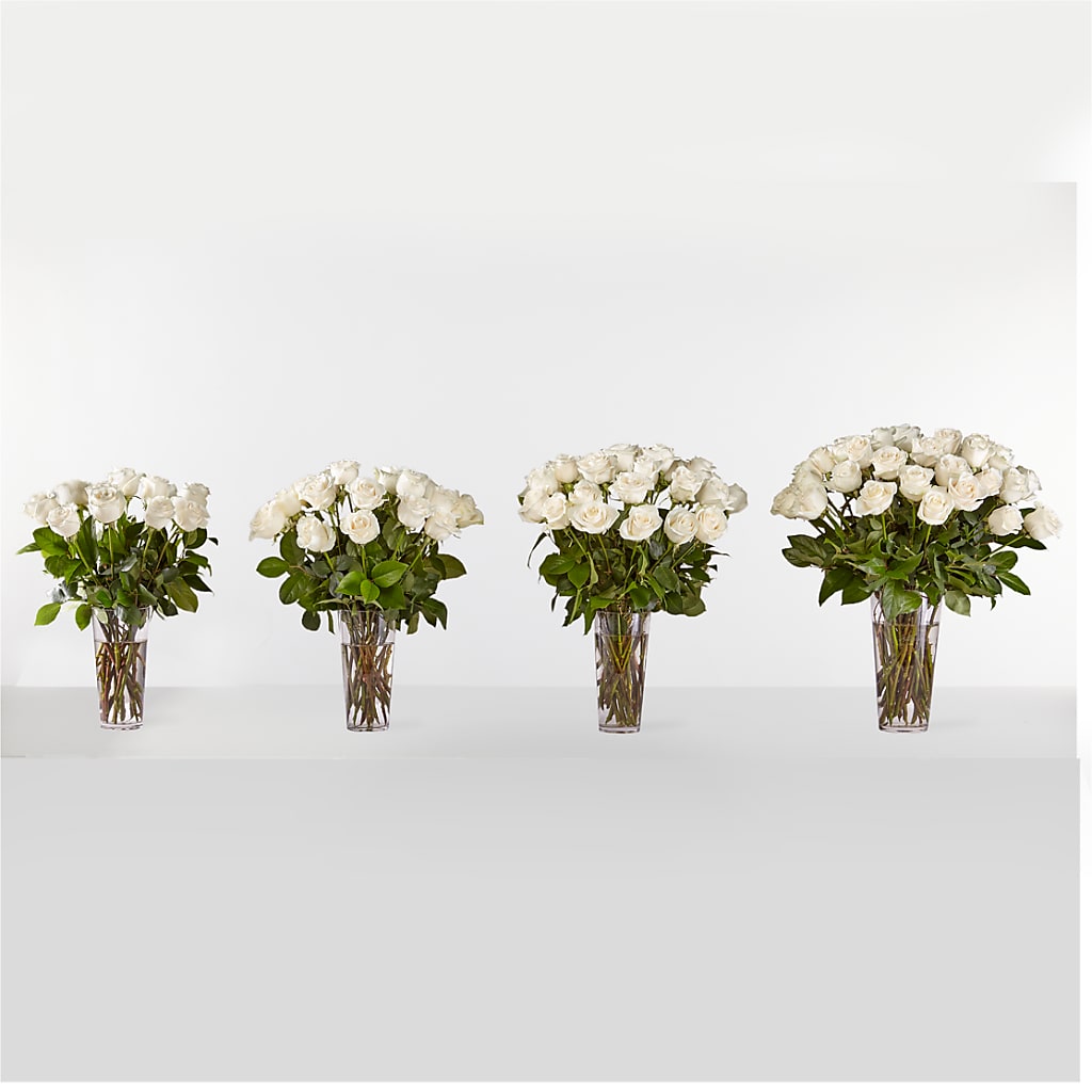 Long Stem White Rose Bouquet –  Guilles Flowers Santa Clara, San Jose CA