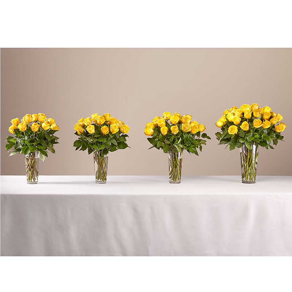 Long Stem Yellow Rose Bouquet –  Guilles Flowers Santa Clara, San Jose CA