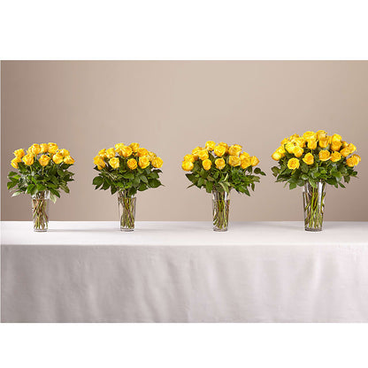Long Stem Yellow Rose Bouquet –  Guilles Flowers Santa Clara, San Jose CA