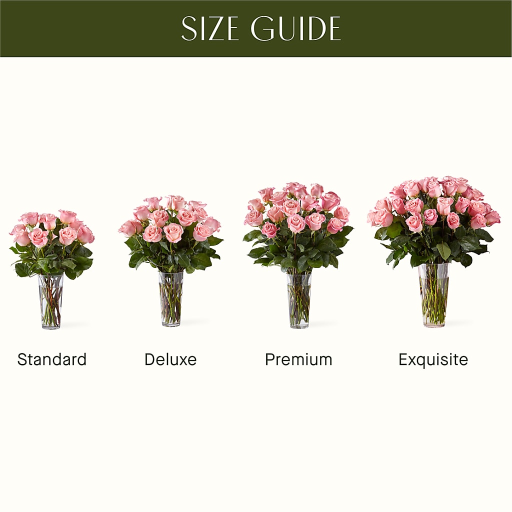 Long Stem Pink Rose Bouquet –  Guilles Flowers Santa Clara, San Jose CA