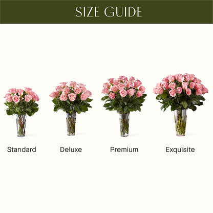 Long Stem Pink Rose Bouquet –  Guilles Flowers Santa Clara, San Jose CA