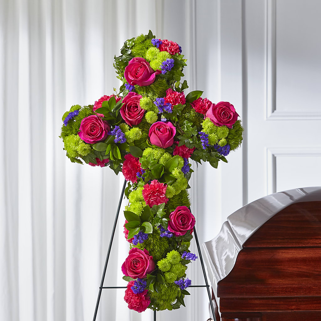 Tribute Rose Floral Cross –  Guilles Flowers Santa Clara, San Jose CA