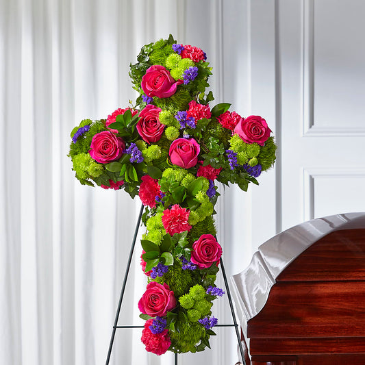 Tribute Rose Floral Cross –  Guilles Flowers Santa Clara, San Jose CA