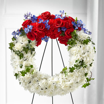 Patriotic Passion Wreath –  Guilles Flowers Santa Clara, San Jose CA