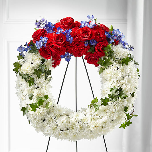 Patriotic Passion Wreath –  Guilles Flowers Santa Clara, San Jose CA