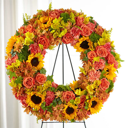 Autumnal Memories Wreath (Standard) –  Guilles Flowers Santa Clara, San Jose CA