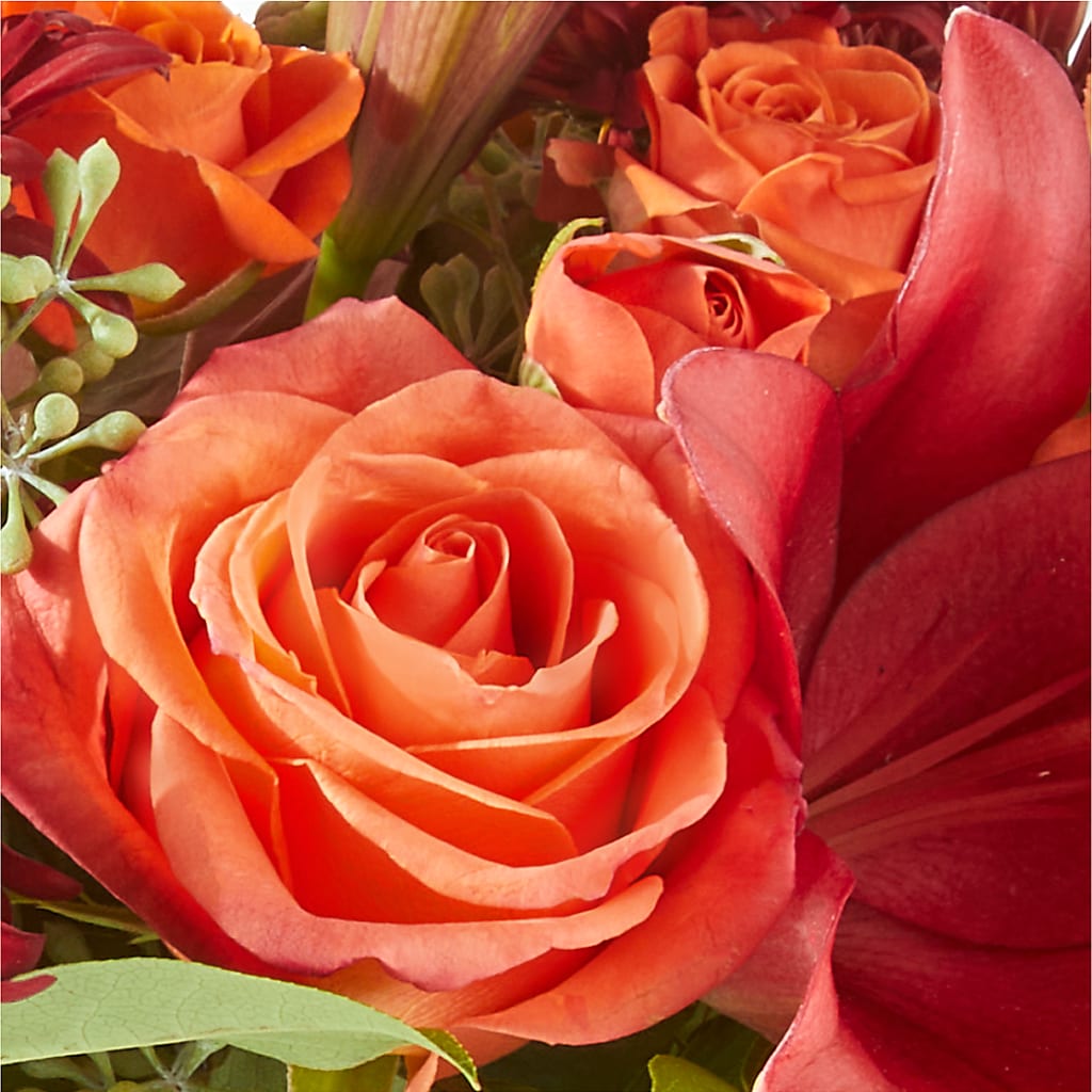 Crimson Leaves Bouquet –  Guilles Flowers Santa Clara, San Jose CA