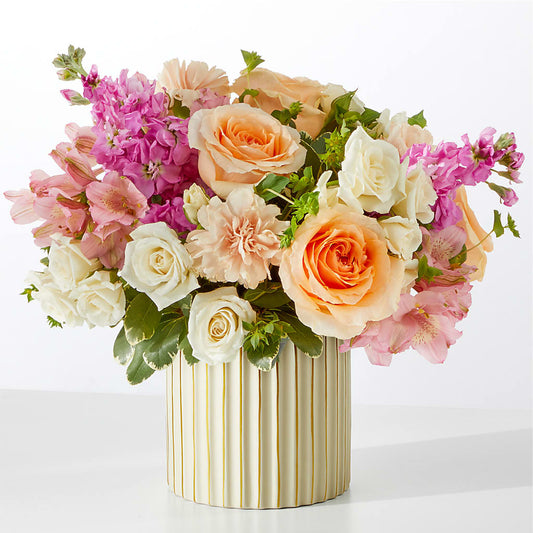 Paradise Bouquet with Ivory Vase –  Guilles Flowers Santa Clara, San Jose CA