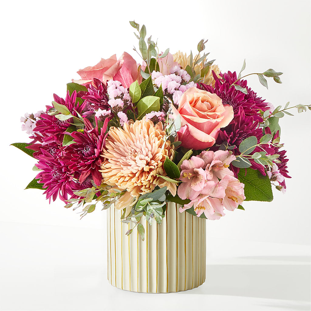 Berry Cobbler Bouquet with Ivory Vase –  Guilles Flowers Santa Clara, San Jose CA