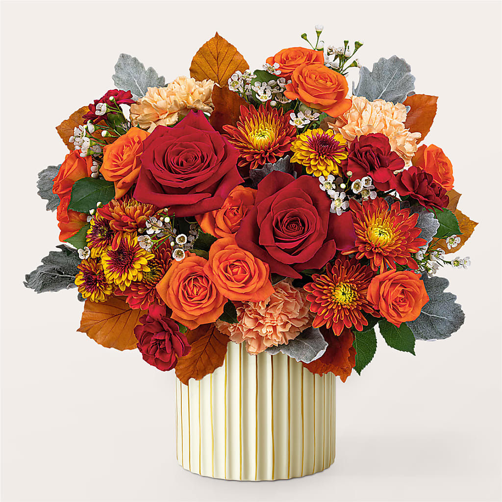 Merlot Bouquet with Ivory Vase –  Guilles Flowers Santa Clara, San Jose CA