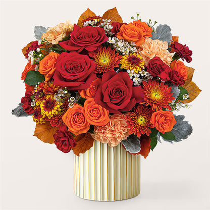 Merlot Bouquet with Ivory Vase –  Guilles Flowers Santa Clara, San Jose CA
