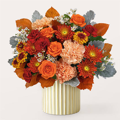 Merlot Bouquet with Ivory Vase –  Guilles Flowers Santa Clara, San Jose CA