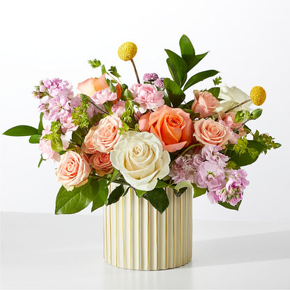 French Market Bouquet with Ivory Vase –  Guilles Flowers Santa Clara, San Jose CA