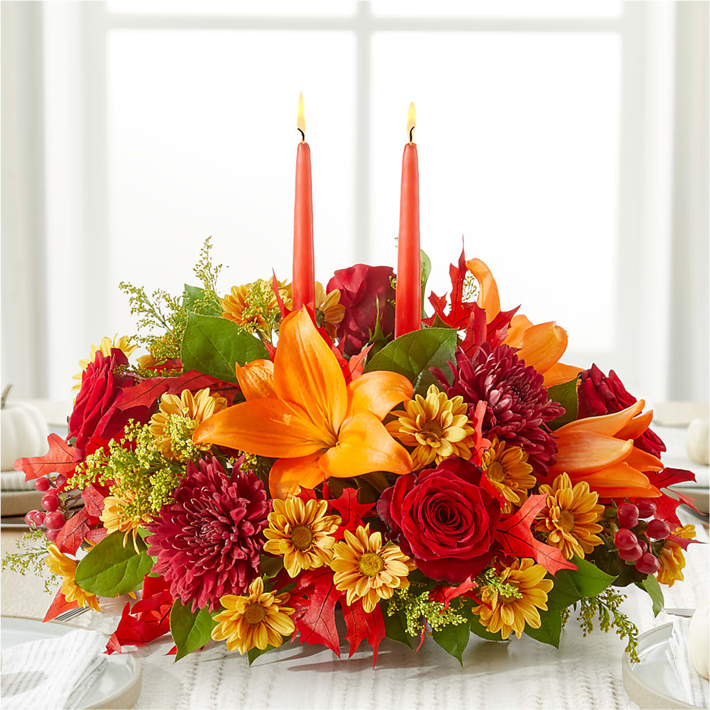 Autumn's Embrace Centerpiece –  Guilles Flowers Santa Clara, San Jose CA