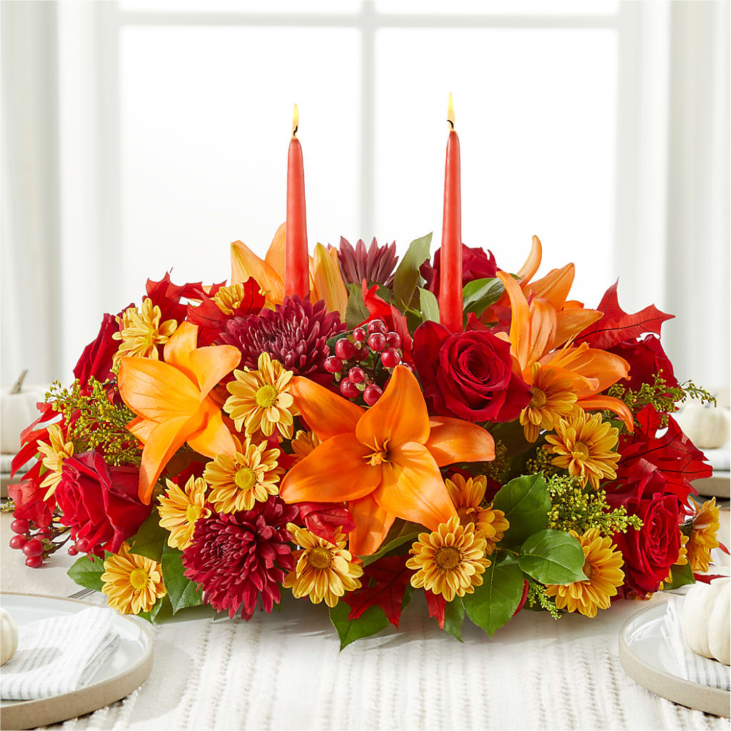 Autumn's Embrace Centerpiece –  Guilles Flowers Santa Clara, San Jose CA