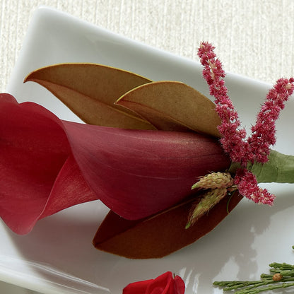 Red Calla Boutonniere –  Guilles Flowers Santa Clara, San Jose CA